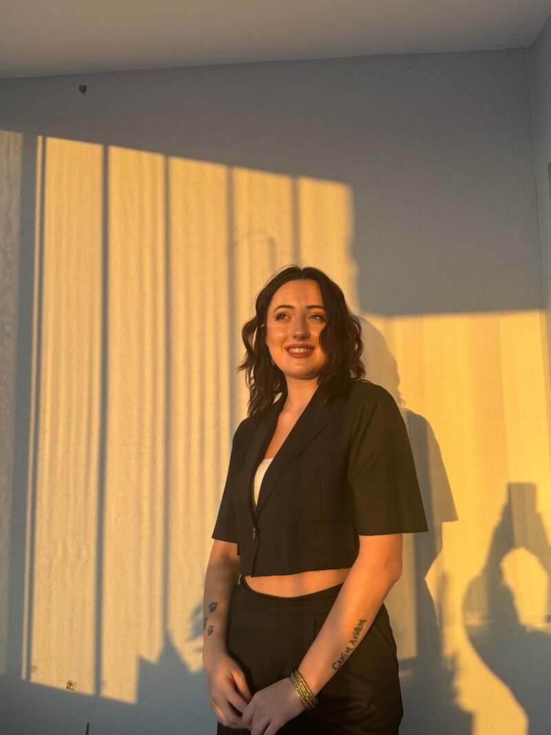 Siyah kısa kol crop ceket takım