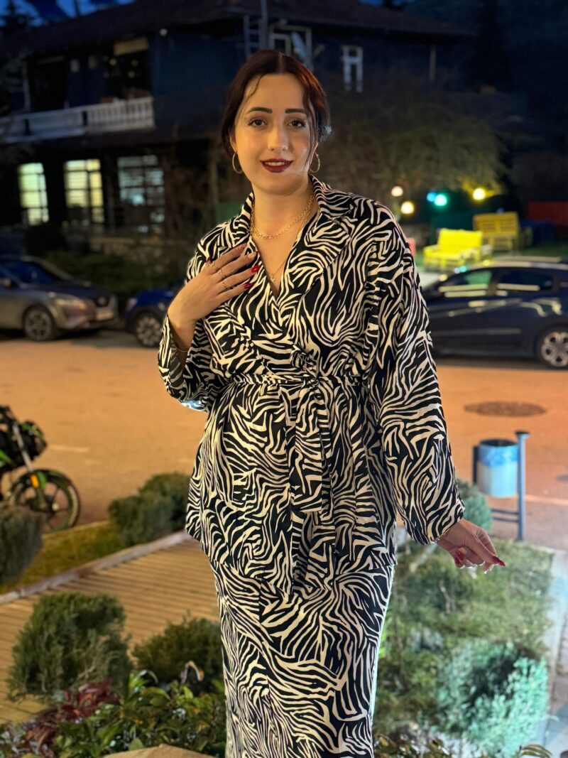 Zebra desen etekli takım