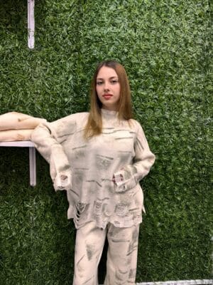 Sökük Detaylı Triko Takım