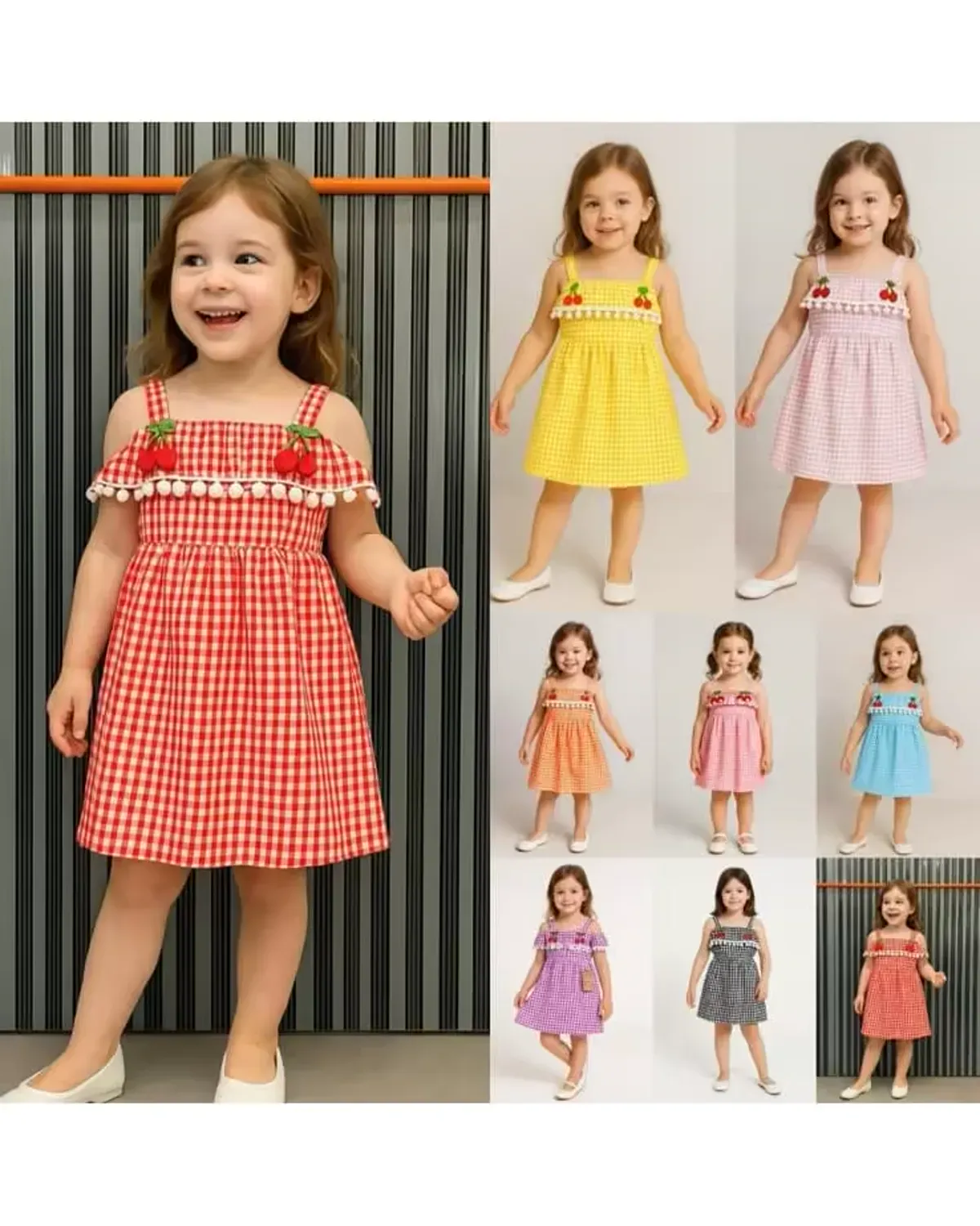 Kiraz Detaylı Çocuk Elbisesi 🍒 2 Kiraz Detaylı Çocuk Elbisesi 🍒 - Görsel 2