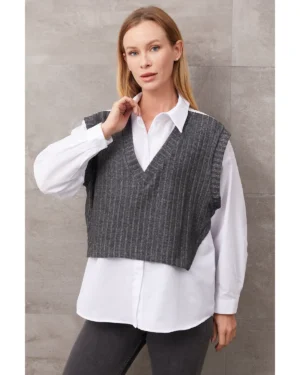 Süveter Detaylı Gömlek