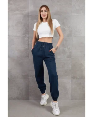 Şardonlu yüksek bel cepli jogger eşofman altı