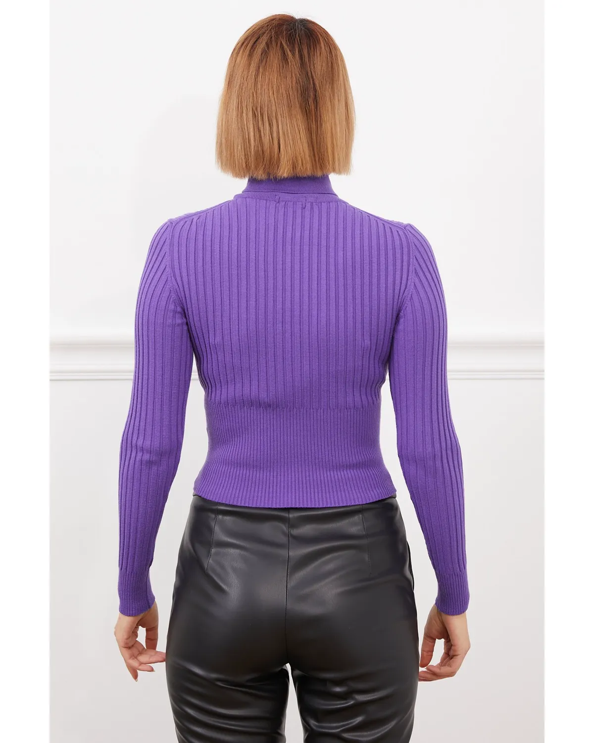 Fitilli Balıkçı Yaka Triko Kazak 3 Fitilli Balıkçı Yaka Triko Kazak - Görsel 3