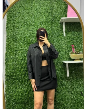 Çizgili Büyük Beden Gömlek