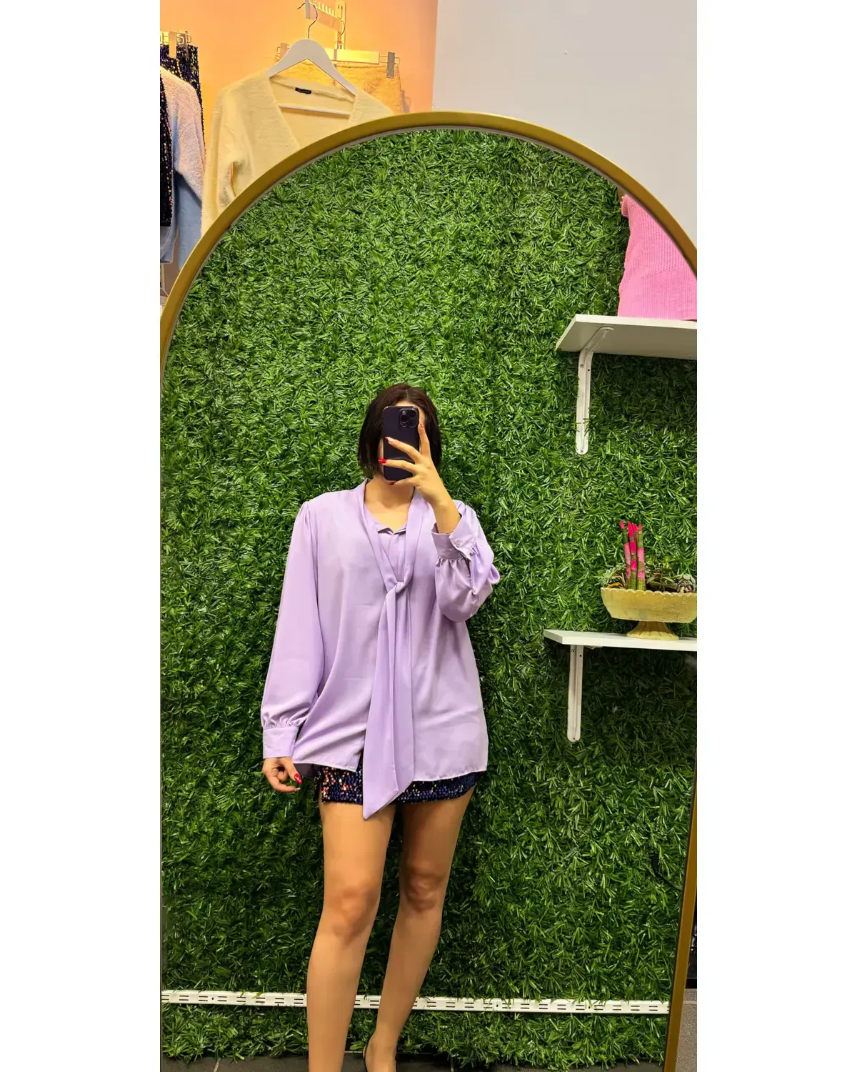 Büyük Beden Mor Gömlek 4 Büyük Beden Mor Gömlek - Görsel 4