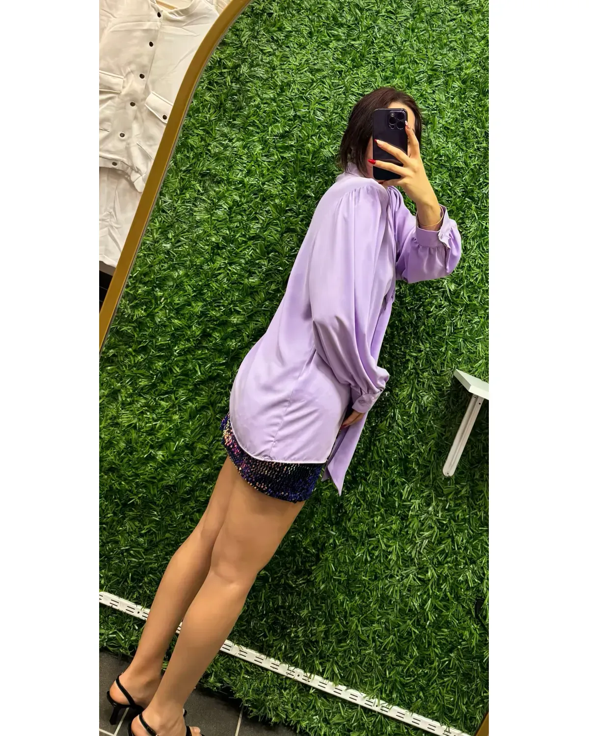 Büyük Beden Mor Gömlek 2 Büyük Beden Mor Gömlek - Görsel 2